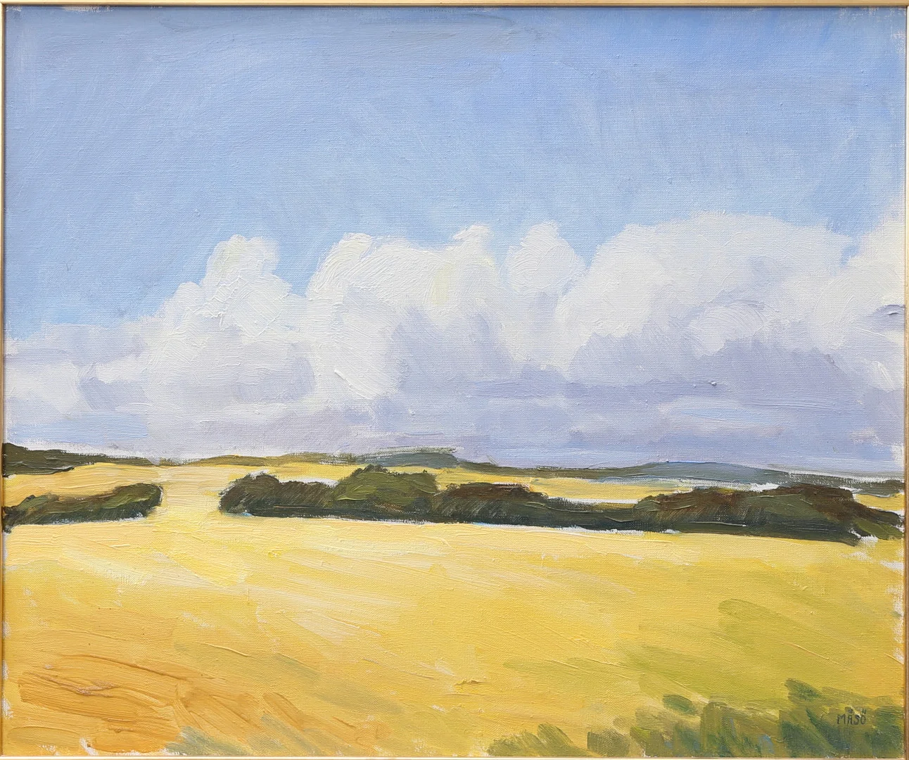 KNUT MÅSÖ. "Sädesfält, Halland", olja på duk, signerad. — Paintings — Växjö Auktionskammare