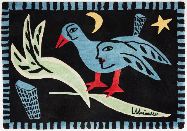 ULRICA HYDMAN-VALLIEN. matta, 1900-talets slut, märkt med läderetikett.