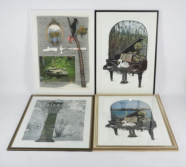 RAIMO KANERVA. GRAFIK, 4 st, signerade samt daterade 89-91, litografier.