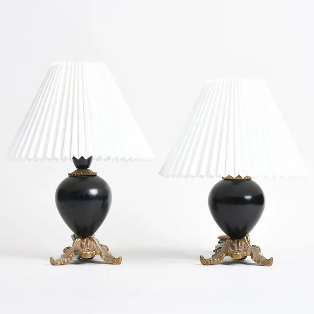BORDLAMPER, et par, i empirestil, Starten af det 20 årh. (2).