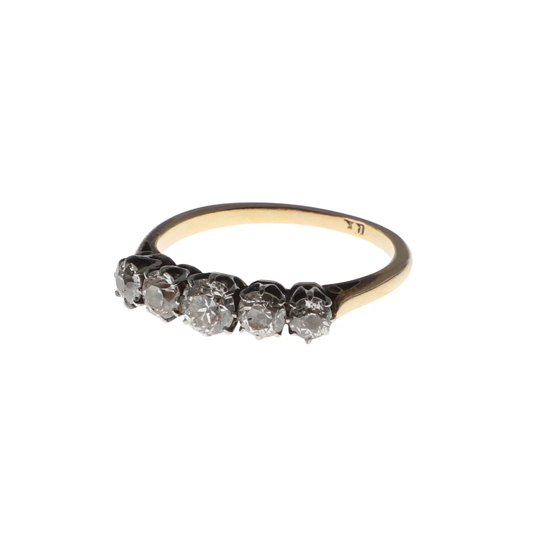 A DIAMOND FIVE STONE RING. — Rings — Lawrences Auctioneers