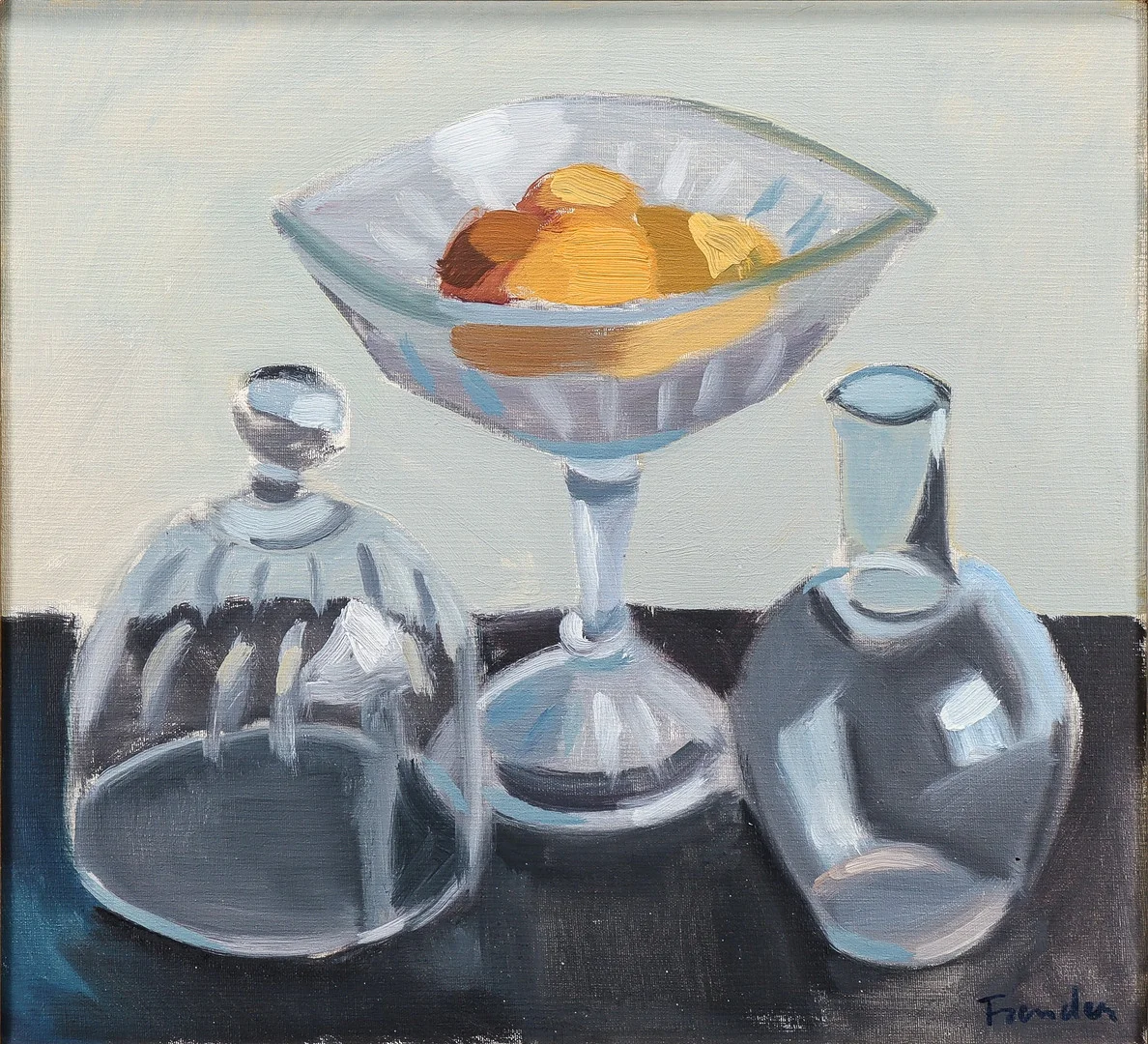 HELGE FRENDER. "Från mitt fönster, Vanadisplan Sthlm (Efter regn)". — Paintings — Karlstad Hammarö Auktionsverk