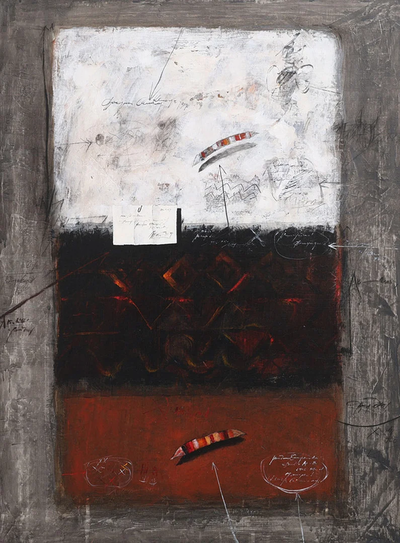 JÖRGEN WARING. OLJA PÅ PANNÅ, KOMPOSITION, SIGNERAD. — Paintings — Crafoord Auktioner Lund