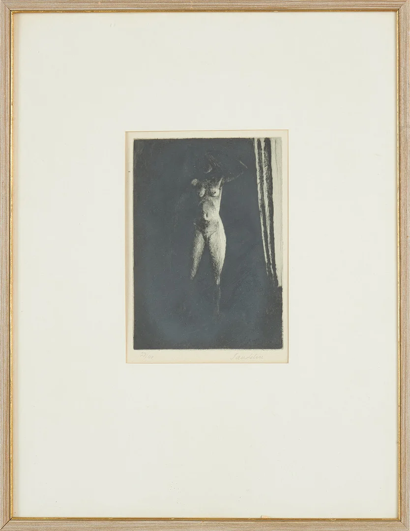 BÖRJE SANDELIN (1926-1970). Etsning, signerad Sandelin, numrerad 27/40. — Engravings & Prints — Stockholms Auktionsverk Sickla