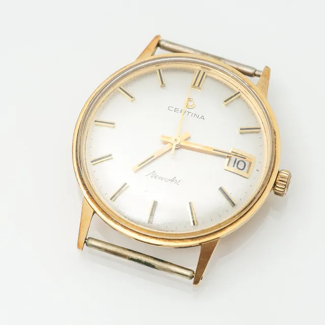 CERTINA, NewArt, armbandsur, manuell, semiset datum, boett av 14K guld, 1900-talets andra hälft.