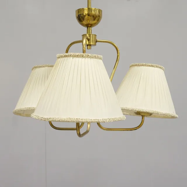 TAKLAMPA, MÄSSING, 1950-TAL, MALMÖ METALLVARUFABRIK.