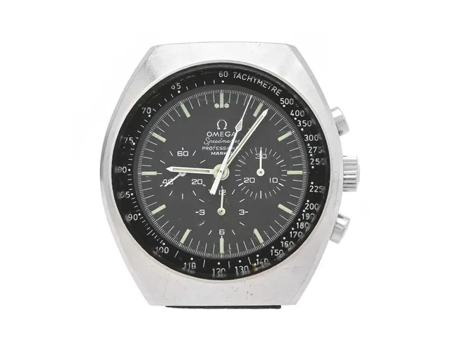 OMEGA, Speedmaster Professional, Mark II (T Swiss Made T), "Tachymetre", Cal 861, Serie nr. 32858825, Ref nr. ST 145.014, Boett nr. 145.014, kronograf (defekt, nollställer ej), herrur, 41,5 mm, stål, manuell, mineralglas, servicebehov (se fördjupad info), läderband, ca 1970.