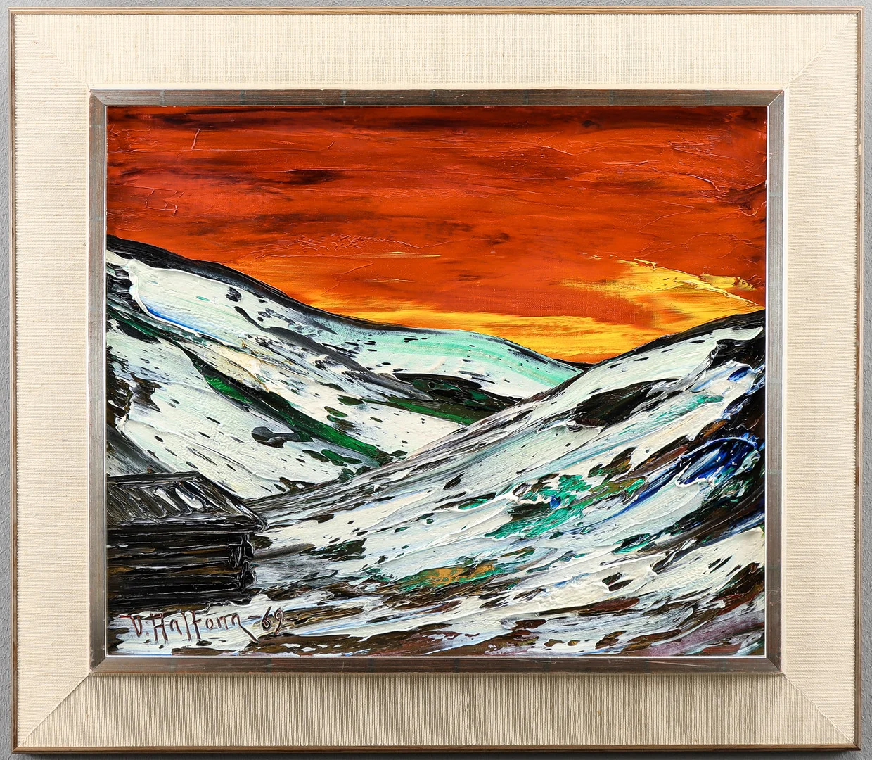 VEIKKO AALTONA. Olja på duk, signerad 69. — Paintings — Karlstad Hammarö Auktionsverk