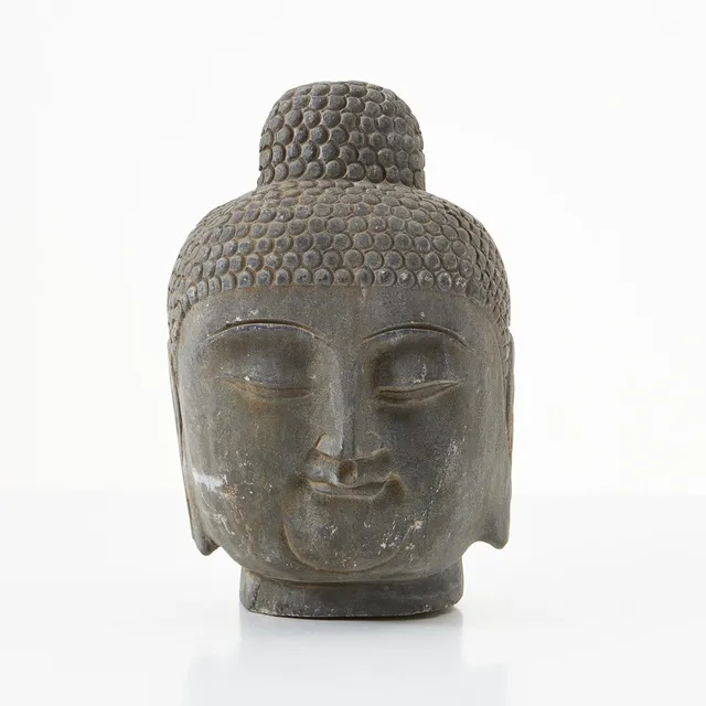 SKULPTUR, stenmassa, Asien, i form av Buddhahuvud.