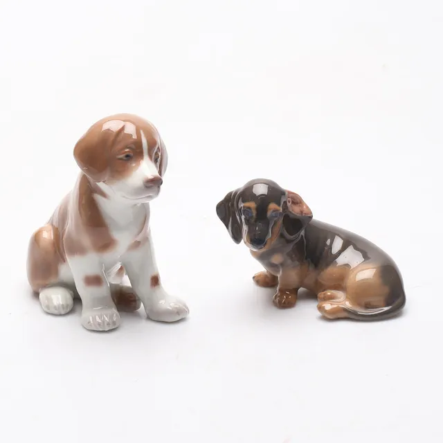 FIGURINER, 2 st, porslin, Royal Copenhagen, Danmark.