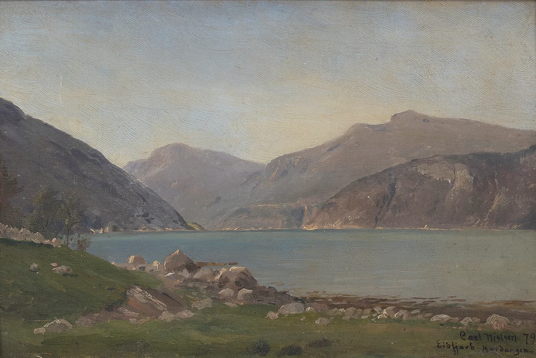 Nielsen, Carl — "Eidfjord Hardanger" 1879 — Kunst/Maleri — Blomqvist