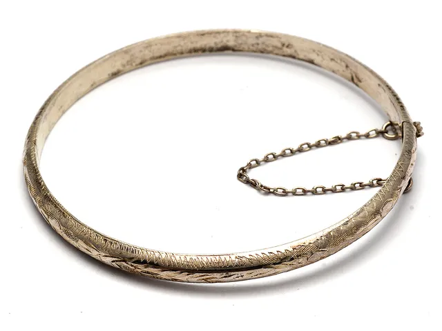 Armring stel öppnigsbar med säkerhetskedja S925 6,5g Ø6,1cm