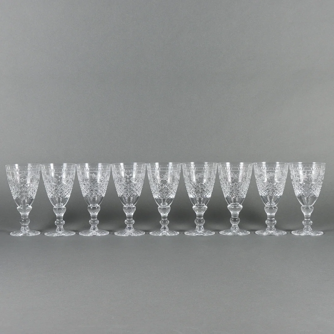 FRITZ KALLENBERG. 9 Vinglas "Elvira Madigan", Kosta. — Utility glass — Karlstad Hammarö Auktionsverk