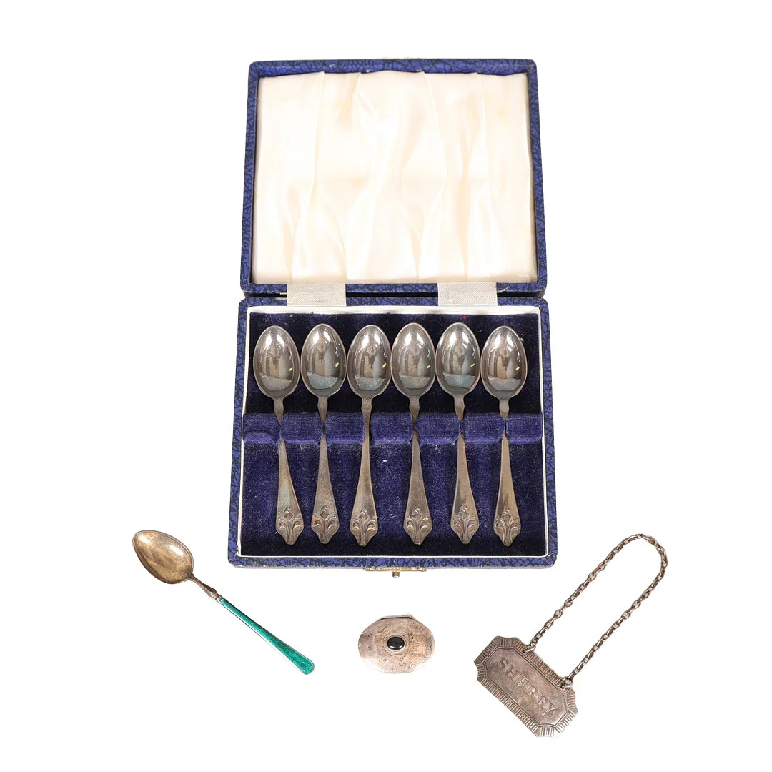 SILVER, VARIOUS DATES AND MAKERS (9). — Silver — Bishop & Miller