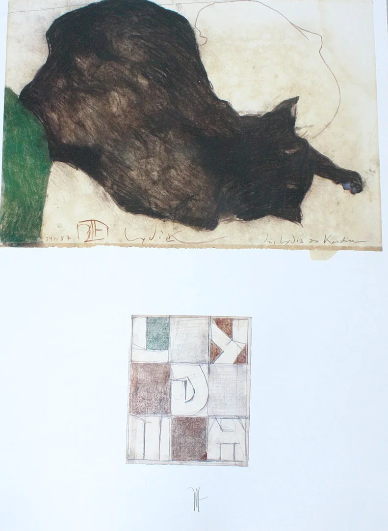 HORST JANSSEN. 'Katze Lydia', Kunstplakat, signiert. — Engravings & Prints — Stockholms Auktionsverk Düsseldorf/Neuss