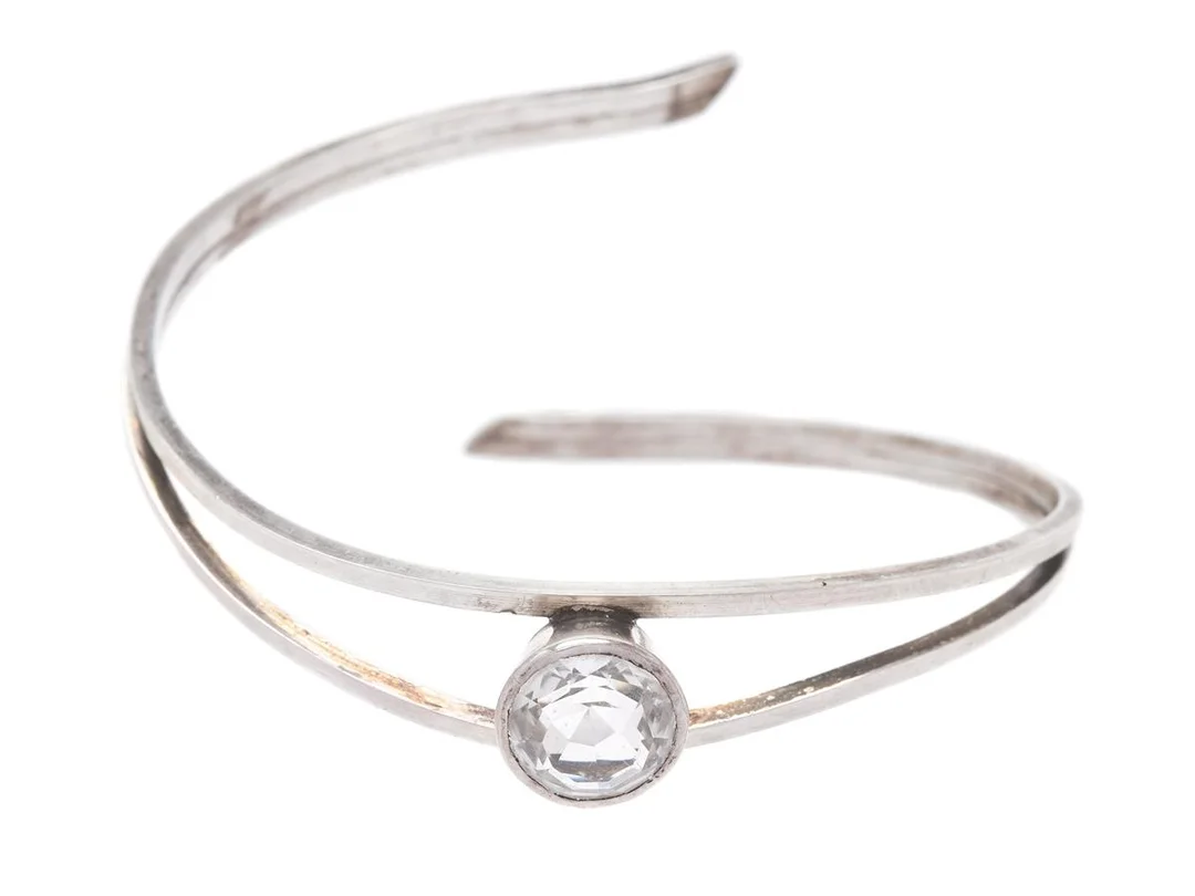 ARMBAND, silver, bergkristall, Martin Öhman, Lycksele 1967, 6,3 x 5,7 cm, vikt 14,8 g. — Smycken/Armband — Kaplans