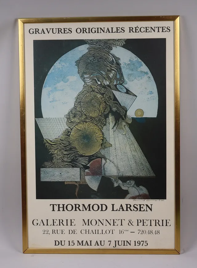 THORMOD LARSEN. EFTER. utställningsaffisch, Galerie Monnet & Petrie 1975.