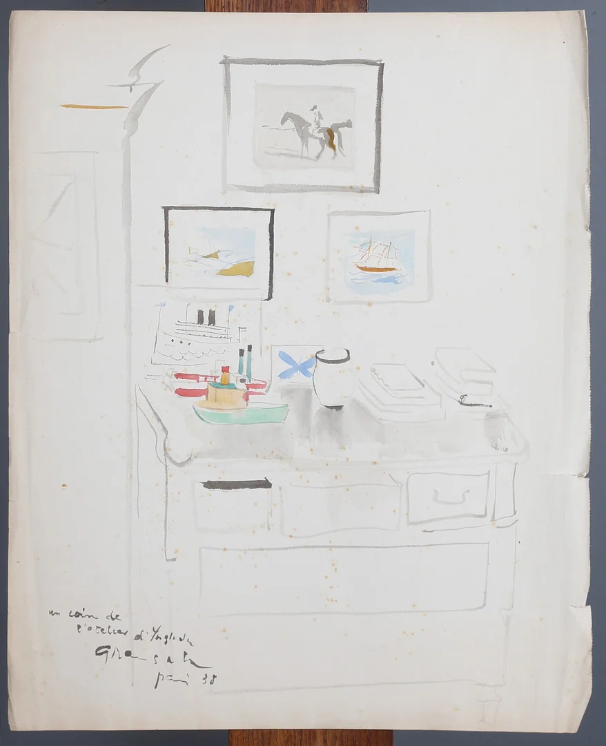 EMILI GRAU SALA. "Un coin de l'atelier d'Ynglada". — Drawings — Balclis