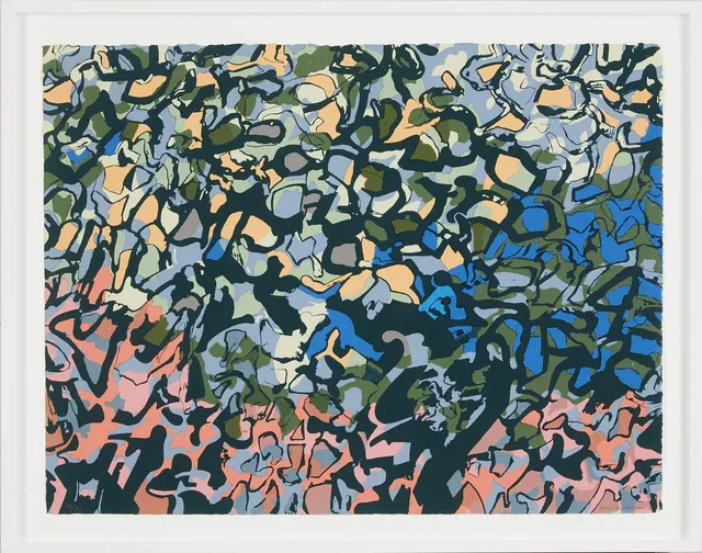 KJELL ANDERSSON (f.1937) Komposition, färglitografi, signerad. Numrerad 10/90.