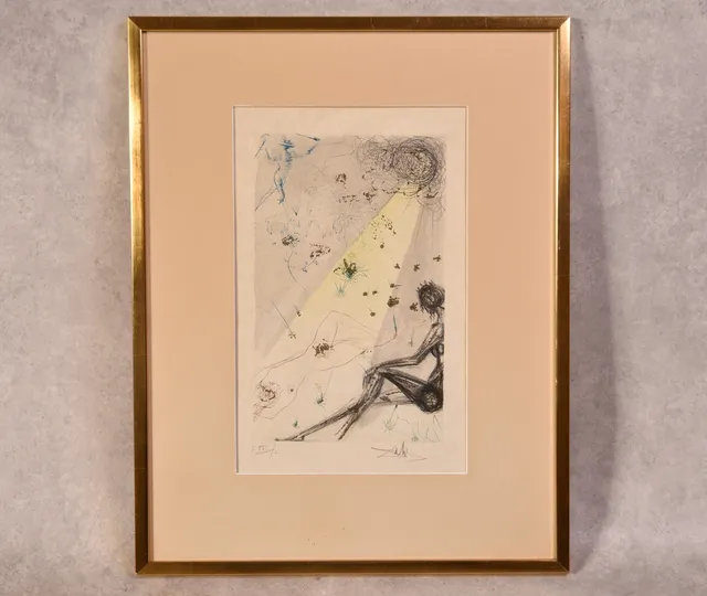 SALVADOR DALI. 1904-1989 Etsning med kolorering signerad, numrerad 21/50.