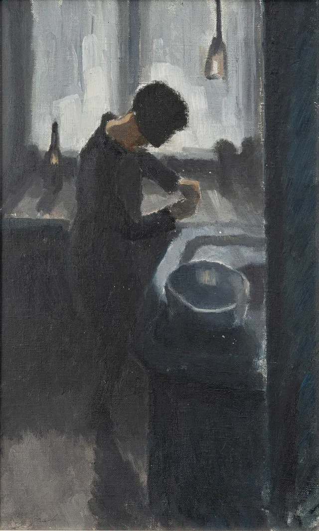 Hjalmar Grahn, "I köket (Ingeborg Grahn)".