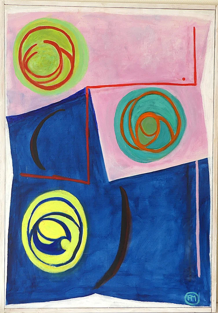ANN MAKANDER. abstrakt komposition, signerad med init. — Paintings — Lysekils Auktionsbyrå