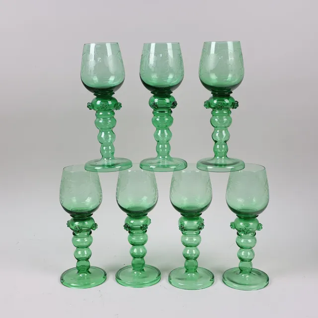 VINREMMARE, Trelleborgs Glasbruk, 1900-talets första hälft, 7 st.