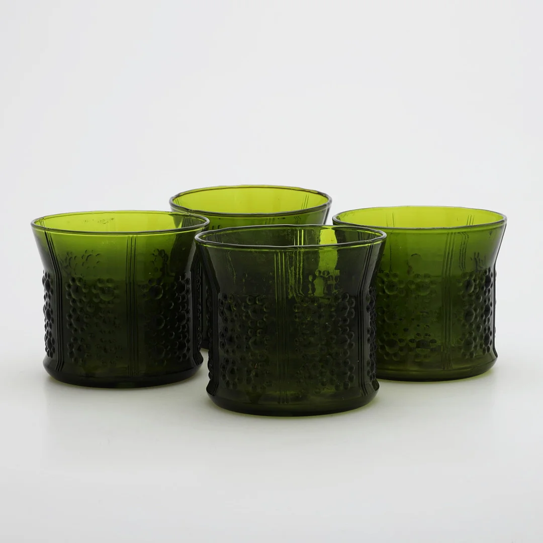 OLLE ALBERIUS. Ytterfoder, 4 st, glas, "Flora", Orrefors. — Utility glass — Växjö Auktionskammare