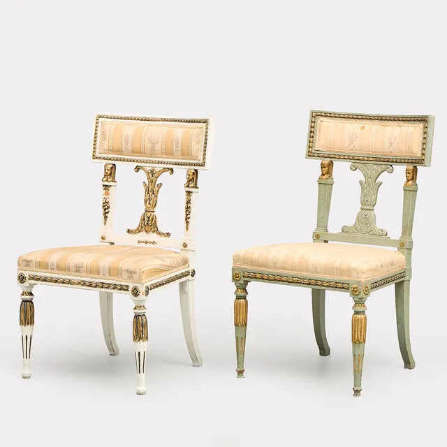 STOLAR, 2 stycken, sengustaviansk stil, 1800-talets slut.