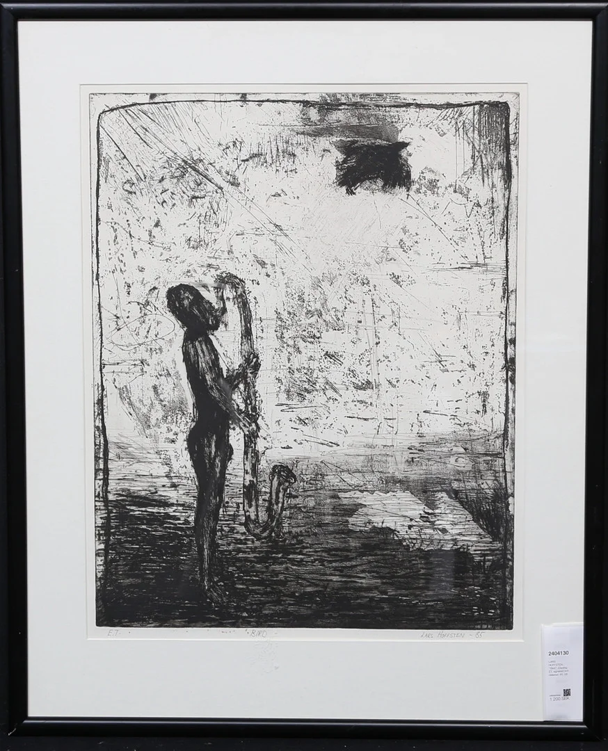 LARS HOFFSTEN. ''Bird''. Etsning, ET, signerad och daterad -85. — Engravings & Prints — Gomér & Andersson Linköping