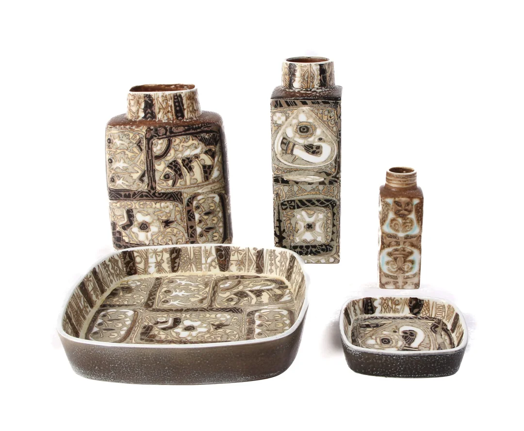 Nils Thorsson Aluminia Royal Copenhagen collection Baca vases — Glass, porcelain and ceramics/Vases, bowls, dishes — Lauritz