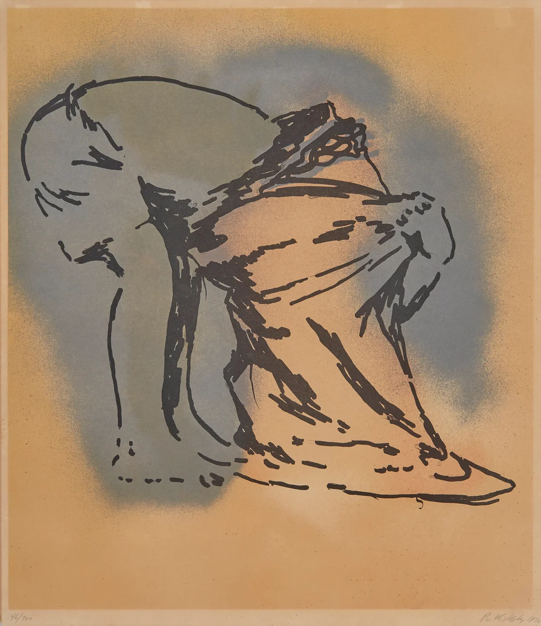 Kirkeby, Per — Fra serien / From the series: "Englebarnet" 1970 — Kunst/Grafikk — Blomqvist