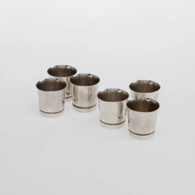 Bägare, 6 st, silver, Ceson, 1976, 276 g.