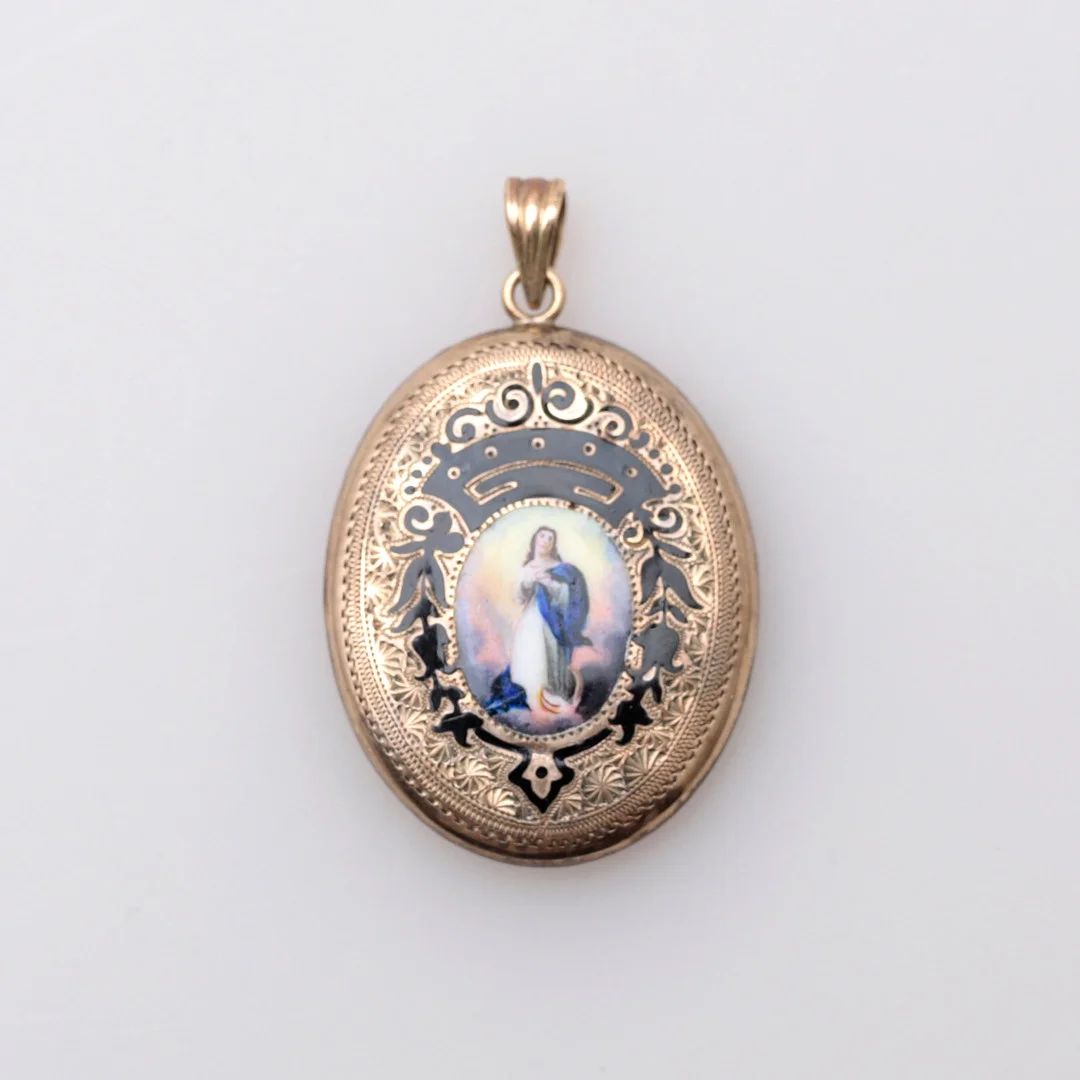 Gold picture frame pendant, 19th Century. — Brooches & Pendants — Balclis