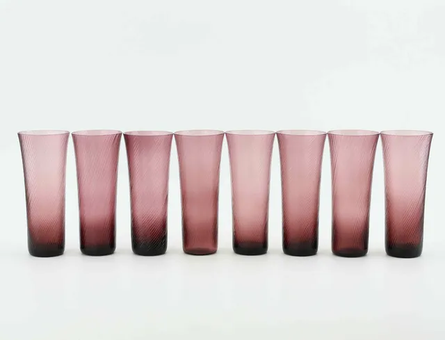 LENNART ANDERSSON. Glas, 8 st, "Snoddas" Gullaskrufs Glasbruk, 1900-talets mitt.