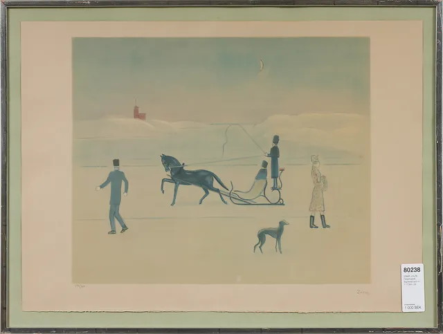 EINAR JOLIN. Färglitografi. Signerad och nr 177/360.