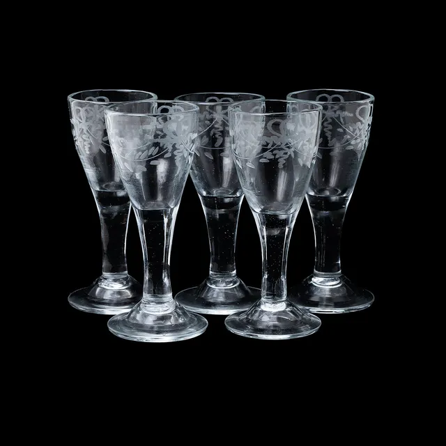 SPETSGLAS, 5 st, 1800-tal.