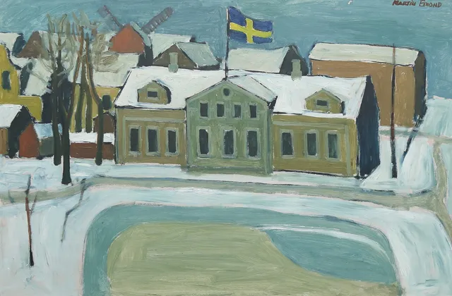 MARTIN EMOND. olja på pannå, signerad.