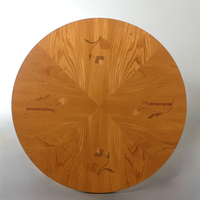 SOFFBORD, runt med intarsia, art deco 1930 / 40-tal.