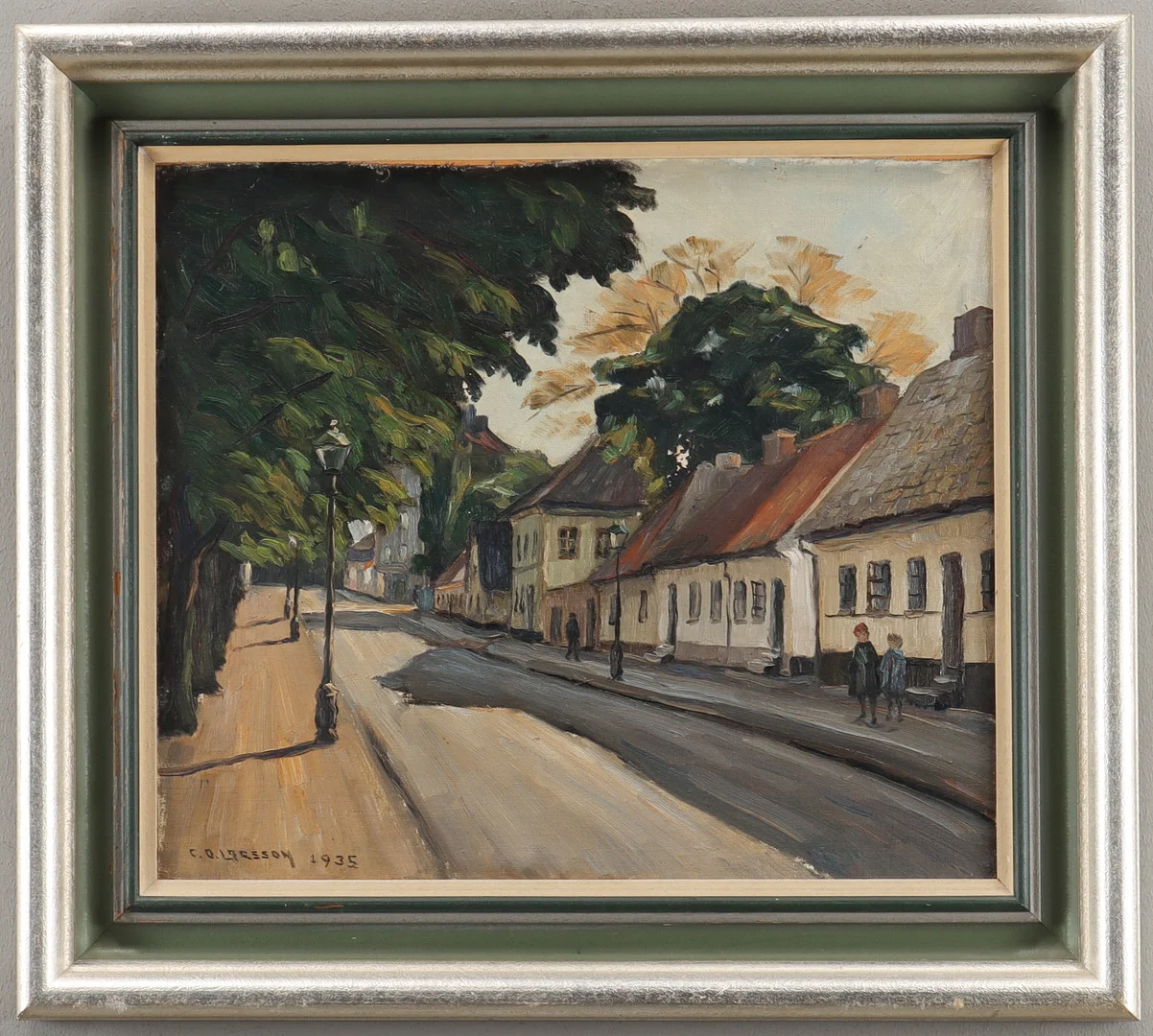 CARL OSCAR LARSSON. Gatubild från Lund. — Paintings — Karlstad Hammarö Auktionsverk