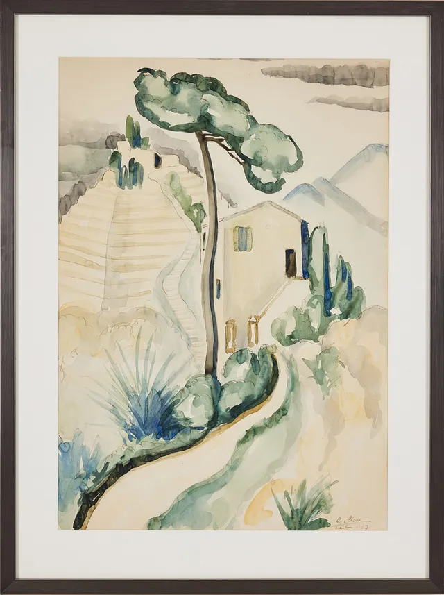 AGNES CLEVE. Utan titel, akvarell, 62 x 43 cm.