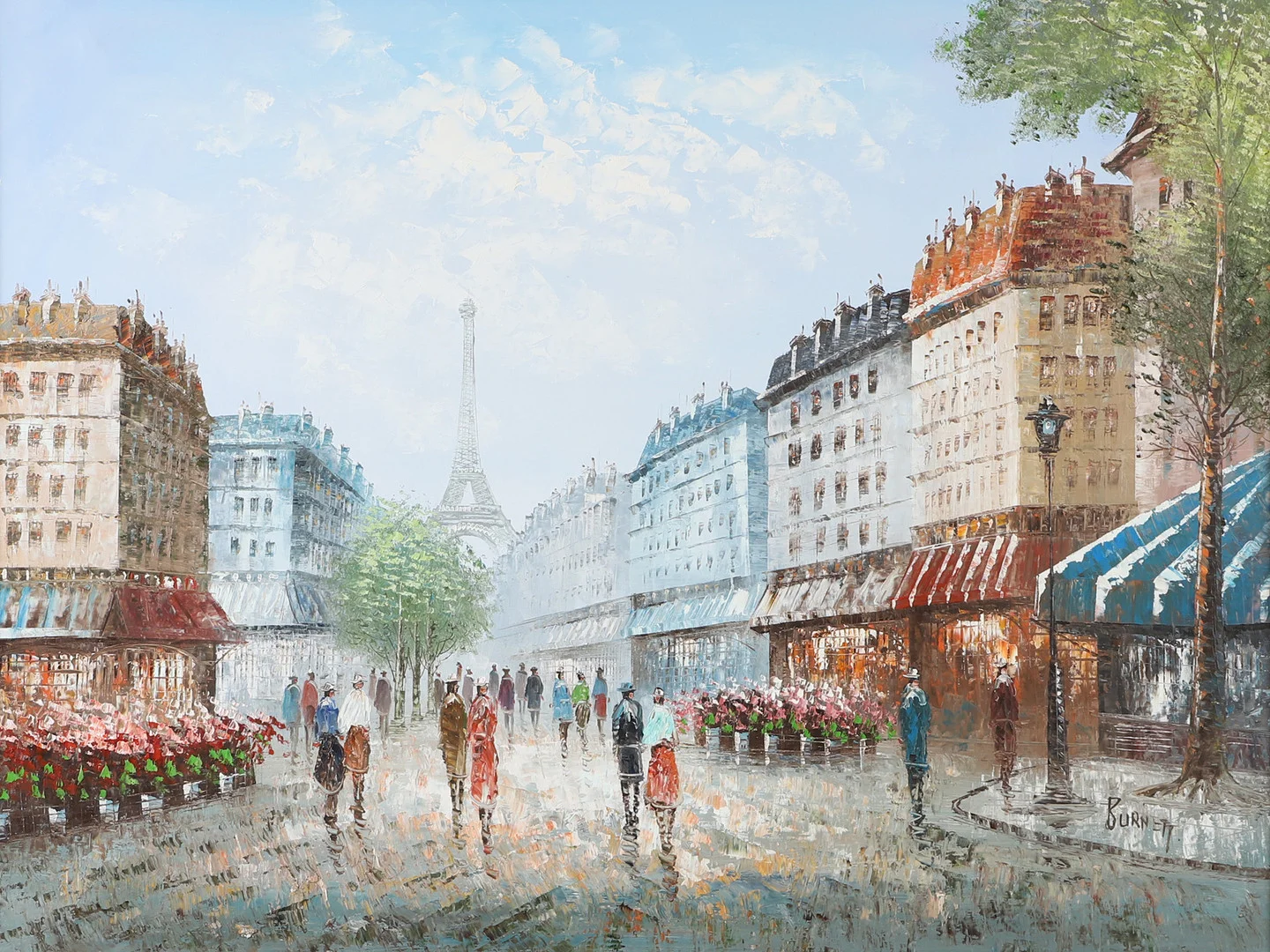 CAROLINE BURNETT. Parismotiv, olja på duk, signerad Burnett. — Paintings — Helsingborgs Auktionskammare