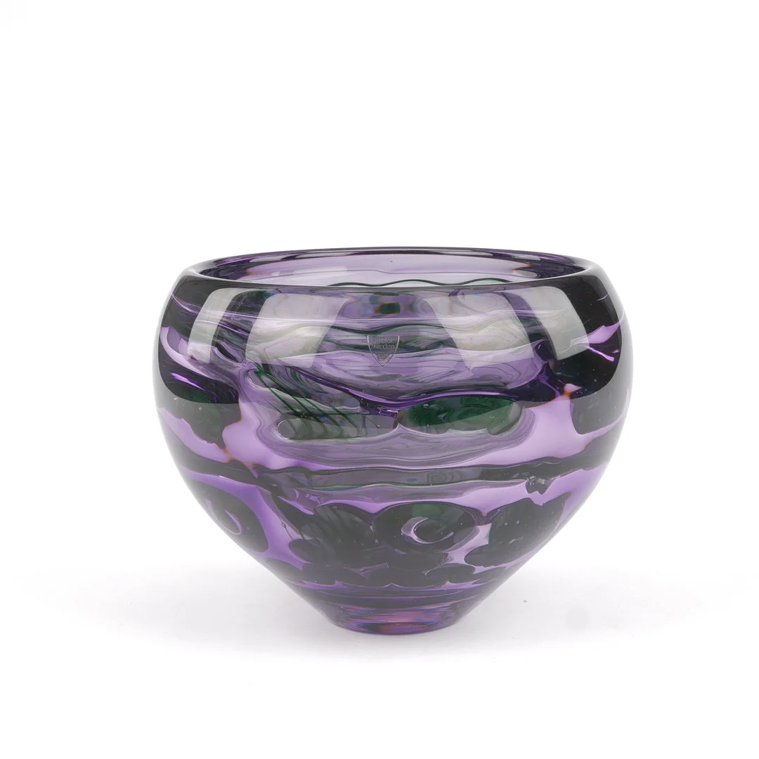 HELÉN KRANTZ. Skål, ariel, Orrefors, unik, egenhändig signatur. — Art glass — Auktionsfirma Kenneth Svensson i Kalmar