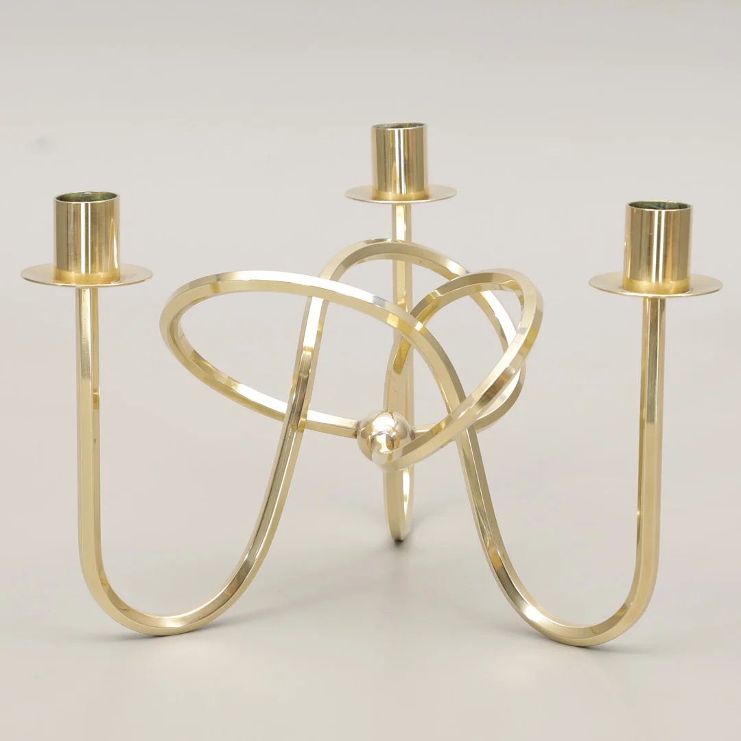 JOSEF FRANK. Ljusstake, "Vänskapsknuten", Firma Svenskt Tenn, 1900-talets andra hälft. — Candlesticks — Växjö Auktionskammare