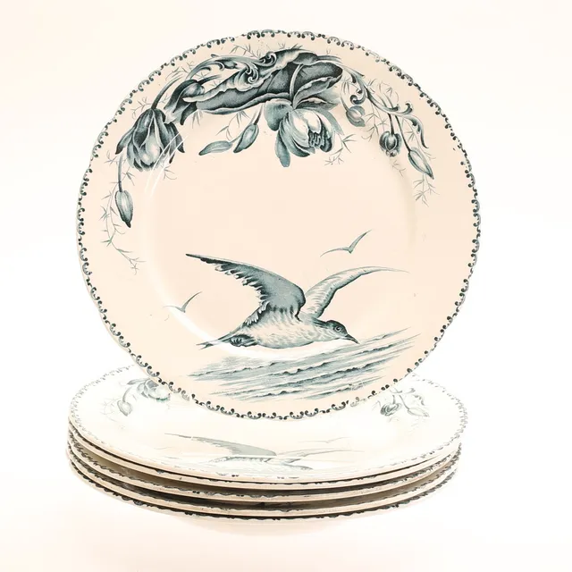 TALLRIKAR, 6 stycken, flintgods, "Tärna" Göteborg, tidigt 1900-tal.