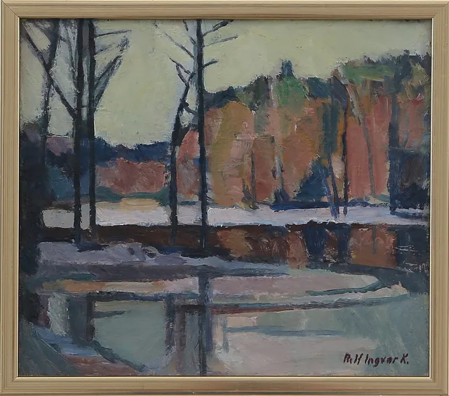 ROLF INGVAR KARLSSON. OLJA på pannå, signerad, 1900-tal.