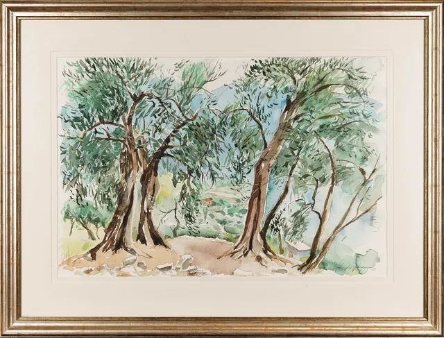 ANITA LÖFMAN. Akvarell på papper, "Målat i norra Italien", Signerad, 2005.