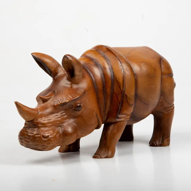 SKULPTUR, noshörning, teak.