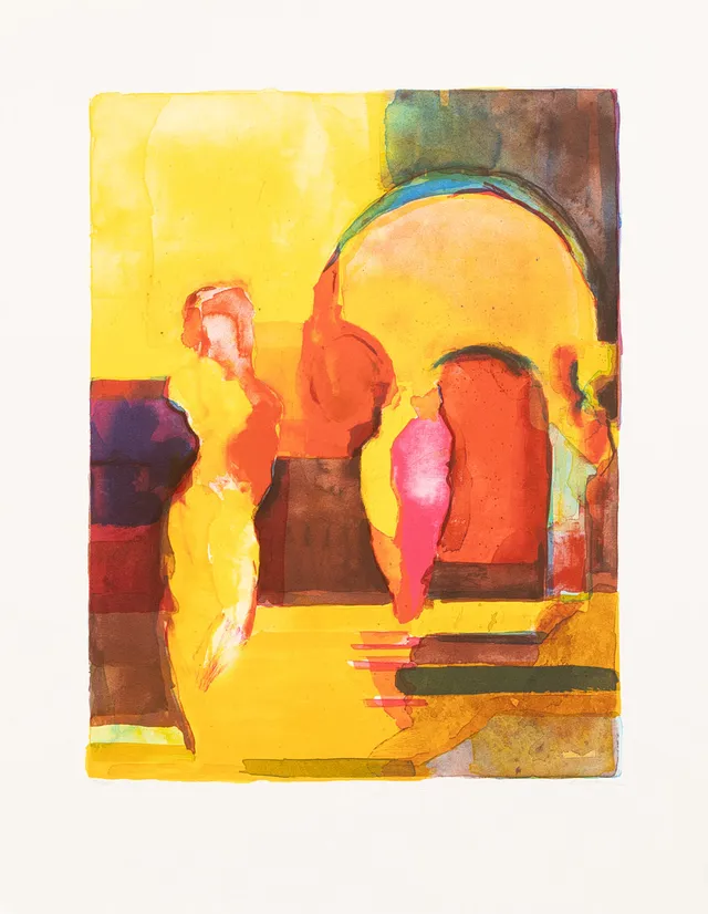 ELISABETH JANSSON. Figurkomposition, litografi nr 172/290, signerad.