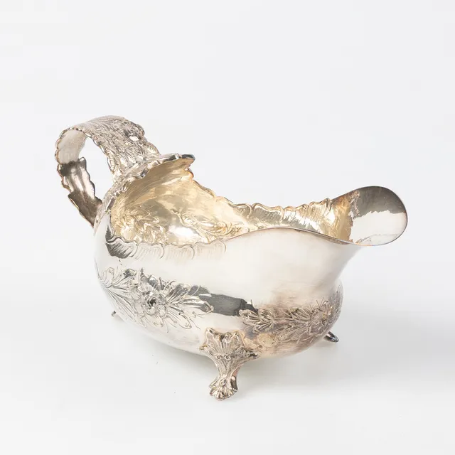 GRÄDDSNÄCKA, sterlingsilver, svenska importstämplar, rokokostil.